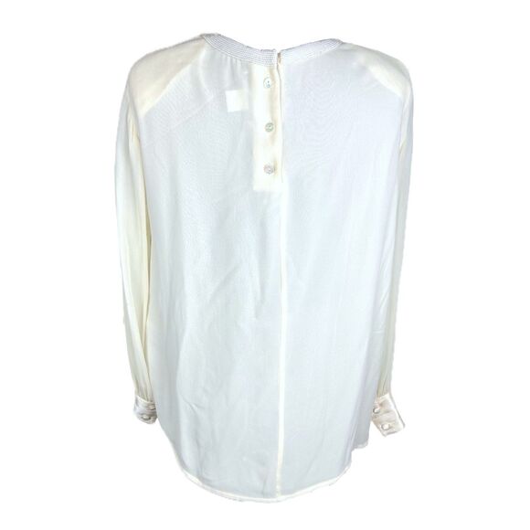 1990's Peter Nygård Silk Cream Blouse - Picture 4 of 10